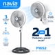 thumbnail image 5 of Kit 2 Ventiladores Navia P16S2 16 Pulgadas Piso Pared Con Control Remoto 3 Velocidades Temporizador, 5 of 6