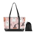 thumbnail image 7 of FORMRS Canvas Laptop Tote Bag for Women with 15.6" Computer Compartments Shoulder Handbag, Pink Halloween Ghosts, 7 of 7