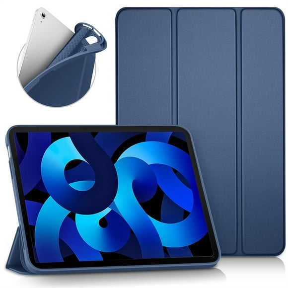 Tablet Case For Apple iPad Air 10.9 2022 (Air 5) 5th Generation A2588 A2589 A2591 Magnetic Soft Silicone Flip Smart Cover Royal Blue iPad Air 5 10.9 2022