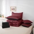 thumbnail image 6 of Feelyou Maroon Mandala Damask Bedding Comforter Set 7pcs, Cartoon Cat King Bedding Sets, 6 of 8