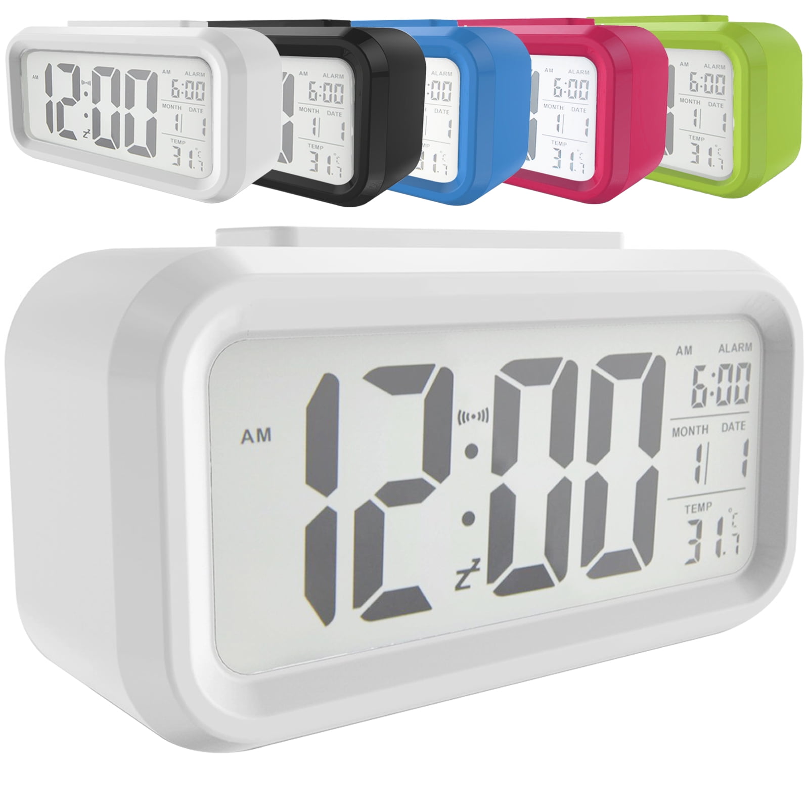Digital Snooze LED Alarm Clock Backlight Time Calendar Thermometer Temperature