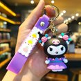 thumbnail image 3 of Llavero de Sanrio con bonito colgante de muñeca Kuromi de dibujos animados, llavero para coche, adorno para mochila escolar, joyería, regalos para amigos, 3 of 5