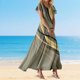 thumbnail image 1 of WILLBEST Vestido De Verano Para Mujer, Vestido Bohemio De Vacaciones De Verano Para Mujer, Elegante Vestido Largo Informal Con Cuello En V Fluido Para Playa Y Resort 695, 1 of 3