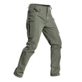 thumbnail image 7 of Men's Tactical Cargo Pants Ripstop Water Resistant Fabric Multi Pocket Zipper Side Pockets Outdoor Hiking Work Pants,Green,XXL, 7 of 7