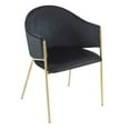 thumbnail image 2 of GDF Studio Modern Velvet Upholstered Dining Chairs with Metal Frame, Black + Gold, Set of 2, 2 of 6