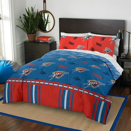 NBA OKC Thunder Bed in Bag Set, Queen Size, Team Colors, 100% Polyester, 5 Piece Set