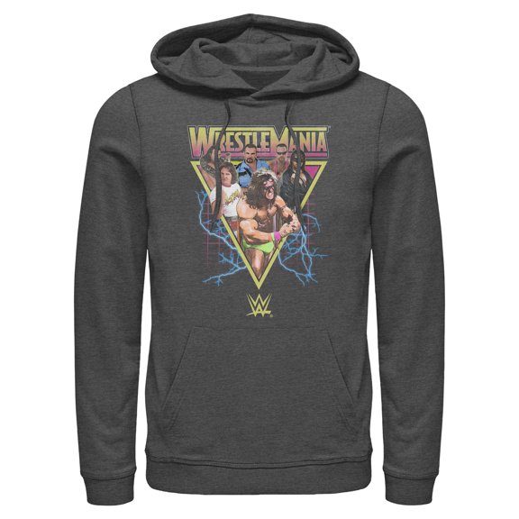 Mens WWE Retro Wrestlers Triangle Lightweight Hoodie