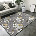 thumbnail image 3 of Area Rugs For Living Room Decor - White Flowers Hummingbird Gray Soft Anti Slip Throw Washable Rugs 5x7 For Bedroom, Indoor Carpet For Bedroom Living Room 80x58In, 3 of 7