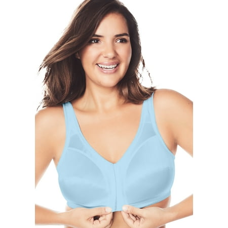 

Comfort Choice Women s Plus Size Front-Close Satin Wireless Bra Bra