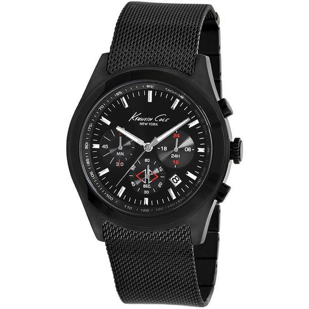 Kenneth Cole - Kenneth Cole New York Black Ion Mesh Chronograph Mens