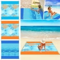 thumbnail image 1 of Beach Blanket 79 x 83inch Sandproof Beach Mat Waterproof Quick Drying Picnic Mat for Travel Camping, 1 of 10