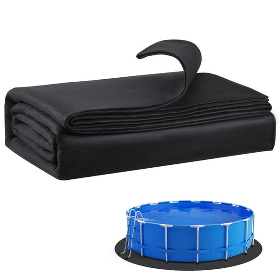 KFFKFF 27ft Circular Pool Liner Cushion, Underlayment Pad for Elevated Swim Pools, Superior Thick Pool Mat, Shields Against Piercings, Repurposed Geotextile Fabric, Prolongs Liner Durability