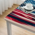 thumbnail image 4 of nygtbtfer  American Tossed Stars Patriotic Plaid Indoor Outdoor Fabric Tablecloth, Red, White and Blue Americana Star Stain and Wrinkle Resistant Tablecloth, 4 of 7