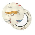 thumbnail image 2 of Naloa Striped Vintage Planes Round Bar Stool Cushion Cover 12-14 inch, Fits Kitchen, Office, Restaurant Chairs - 13 inch, 2 of 7