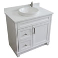 thumbnail image 2 of Bellaterra Home 400700-37R-WH-WEOC 37 in. Single Sink Vanity with Quartz Top, White - Center Oval Sink & Right Drawers, 2 of 14