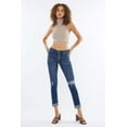 thumbnail image 3 of Kancan - USA Women's Dark Wash Five Pocket Button Fly Mid Rise Denim (30" Inseam) - KC8599, 3 of 11