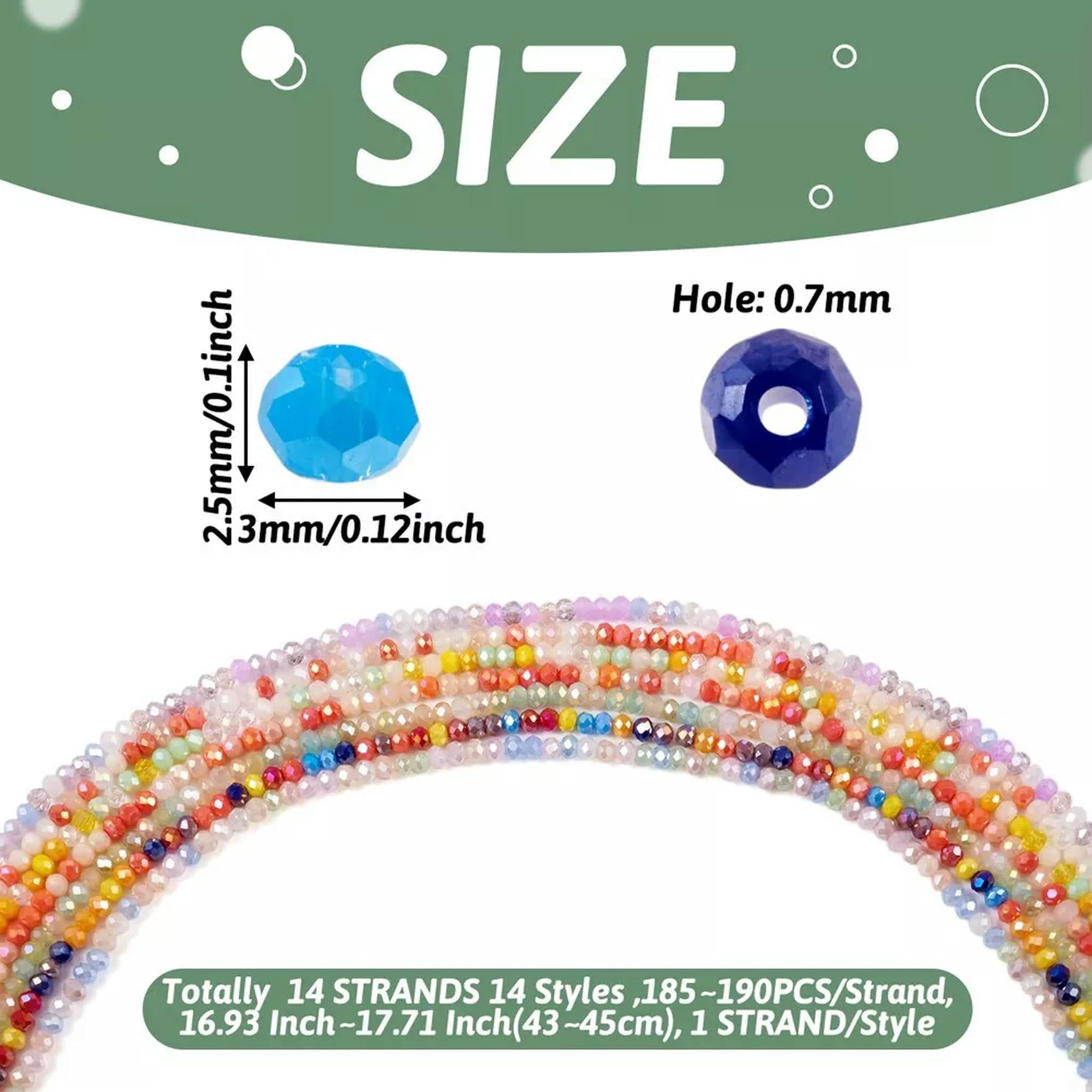 U8MO 14Strands/Box AB Color Plated Faceted Rondelle Electroplate Glass Beads 3x2.5mm