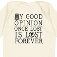 thumbnail image 4 of Inktastic Jane Austen Good Opinion Quote Girls Long Sleeve Baby Bodysuit, 4 of 5