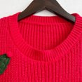 thumbnail image 4 of Gibobby Suéter de Mujer Mujer Suéter de Navidad Jumper Cuello Otoño Invierno Regular Al libre Navidad Diario Moda Casual Manga Larga (Rojo, S), 4 of 5