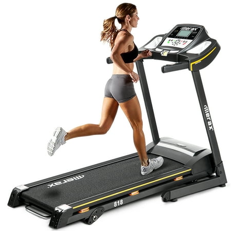 Merax 818 Folding Electric Treadmill Motorized Running Machine with Manual Incline and Hydraulic Rod