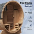 thumbnail image 6 of ALEKO SB6CED Outdoor Rustic Cedar 5-6 prs Barrel Steam Sauna with 6 kW Heater, 6 of 21