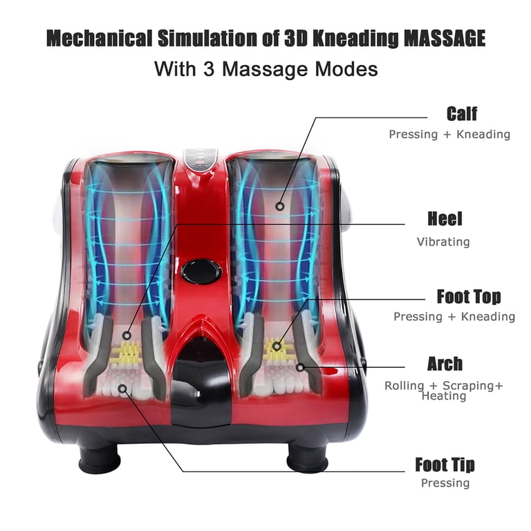 costway shiatsu kneading rolling vibration heating foot calf leg massager Costway Electric Full Circulation Vibrating Leg Massager, Shiatsu Kneading,  Rolling, Heating for Foot & Calf in Black main image 1