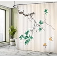 thumbnail image 4 of Ambesonne Japanese Shower Curtain, Coral Hues Cherry Blossoms, 69"Wx70"L, Jade Green, 4 of 4