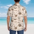 thumbnail image 4 of Honeii Retro Rooster Print Men’s Hawaiian Shirt,Classic Button-Down Short Sleeve Shirt, for Beach, Vacation, and Outdoor Activities,Small, 4 of 7