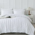 thumbnail image 2 of Davulos White Queen Comforter Set Seersucker 7 Pieces, All Season Luxury Boho Bed in a Bag for Bedroom, Shabby Chic Bedding Set with Comforters, Sheets, Pillowcases & Shams, 2 of 7