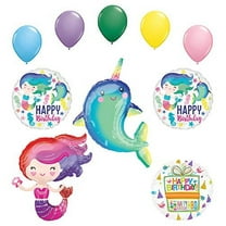 Mayflower Products Narwhal Party Supplies Lovely Mermaid Birthday Balloon Bouquet Decorations