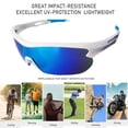 thumbnail image 4 of UPANBIKE Bike Cycling Sunglasses Sports Sunglasses Anti-UV400 PC Lens TR90 Unbreakable Frame Unisex Adult Goggle, Glossy White Frame/Blue Lens, 4 of 7