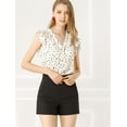 thumbnail image 3 of Blusa Allegra K Cuello V Gasa Volantes Lunares Mujer Beige XL, 3 of 6