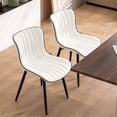 thumbnail image 5 of Kidol & Shellder Upholstered Dining Chair Set of 2 Washable PU Fuax Leather Living Room Side Chairs, White, 5 of 10