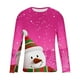 thumbnail image 4 of Blusas y camisas de manga larga y cuello redondo para hombre, informales, a la moda, con estampado navideño, cuello redondo, blusas de licra de manga larga para hombre., 4 of 5
