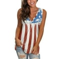 thumbnail image 2 of Wang6 Womens Independence Day Tank Tops Summer 4th of July Sleeveless Tops Causal Patriotic USA Flag V Neck Graphic Tee Shirts 0430liLight blue L, 2 of 7
