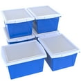 thumbnail image 3 of Storex 4 Gallon Plastic Storage Bin with Lid for Kids, Letter Size, Blue, 6-Pack, 3 of 9