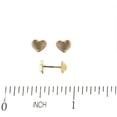 thumbnail image 2 of 18k Solid Yellow Gold Soft Brush with polished border Heart shape Covered Screwback Earrings, 2 of 3