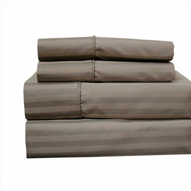 WrinkleFree Cotton Blend Sheets Striped 650 Thread Count Queen
