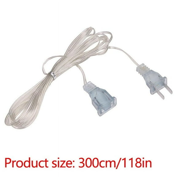 Rkxzt Extension Cord 1PC Transparent Extension Cable 10 Feet Thin Invisible Power Cord Extender Lightweight for Decorations Tools/Office|Plastic,White