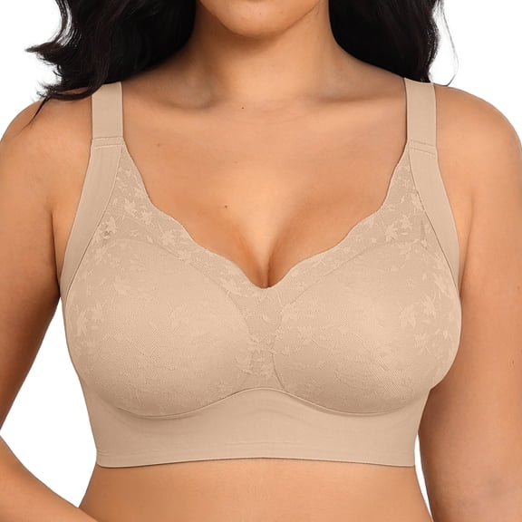MINTREUS Womens Wireless Jelly Bra Plus Size Supportive Full Coverage Comfortable No Underwire Bras