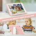 thumbnail image 6 of Shockproof Case for iPad 10.2 (9th/8th/7th Generation, 2021/2020/2019 Release), Kids Friendly Heavy Duty Rugged Hybrid Protective Tablet Cover with Kickstand, Pink, 6 of 7
