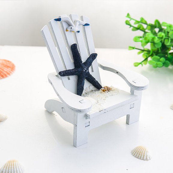 HmNPlay Nautical Beach Chair Desktop Ornament Coastal Ocean Theme Home Decor Creative Cute Sea Life Decoration for Living Room Bathroom Office