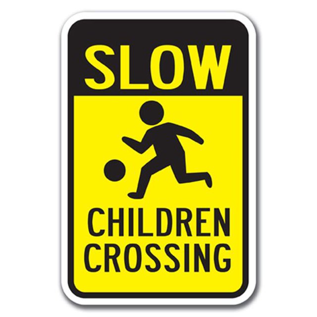 SignMission Panneau en Aluminium 12 x 18 Po. Lent pour Enfants