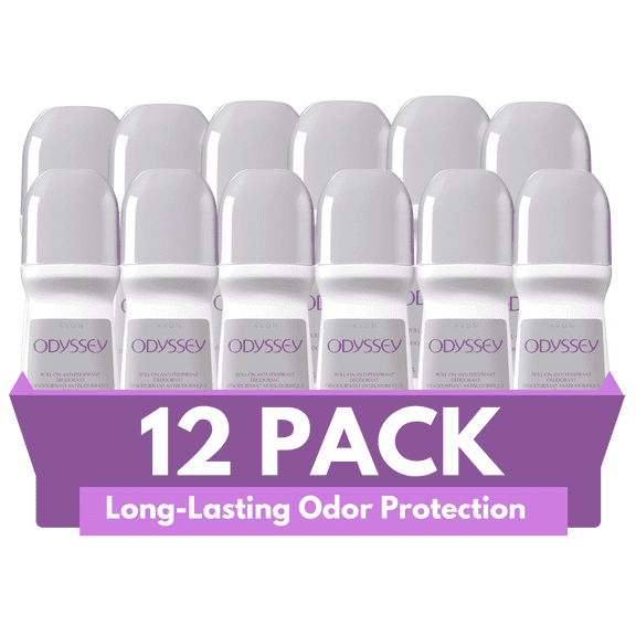 Avon Odyssey Roll-On Antiperspirant Deodorant, 2.6 fl oz Long-Lasting (12-Pack)