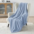 thumbnail image 2 of Manta polar para cama, tamaño doble, azul claro, 300 g/m², 2 of 8