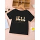 thumbnail image 2 of Girl's Back To School Pattern T-Shirt, Back To School Goose Pattern Girl T-Shirt, Soft and Comfortable Girl's Casual Fashion Top, Cute and interesting Pattern T-Shirt, Girls School uniform,Shirts For, 2 of 6