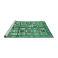 thumbnail image 2 of Ahgly Company Machine Washable Indoor Rectangle Abstract Turquoise Blue Modern Area Rugs, 2' x 5', 2 of 4