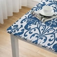 thumbnail image 4 of Acheng Vintage Flower Pattern Navy Blue and White Bohemian Square Tablecloth 40*40, 4 of 7