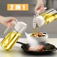 thumbnail image 2 of 1-2PCS 2in1 Olive Oil Dispenser Bottle 500ml Plastic Oil Sprayer Cooking Oil Spray Tank BBQ Baking Picnic Kitchen Tools for Home, 2 of 9