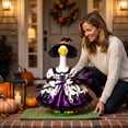 thumbnail image 7 of AZXY HalloweenPorch Goose Outfit, Fits 23‑Inch Porch Goose Statue, Witch‑Themed Goose Clothing, Goose Cloth, Fall Costume for Cement Plastic Goose, Outdoor Yard Patio Garden Porch Decor, 7 of 7
